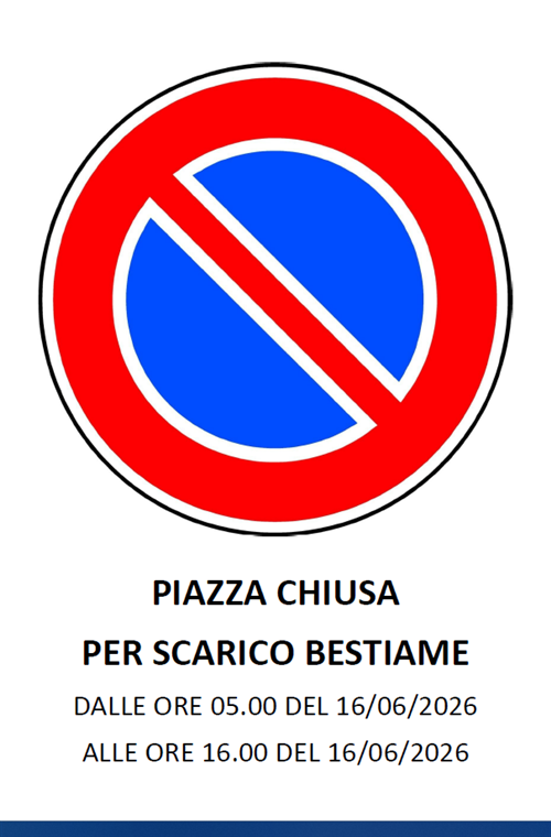 Chiusura piazza Paschero per scarico bestiame 16.06.2026
